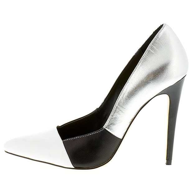 Pronto Pointed Toe Pumps Silver Target Australia