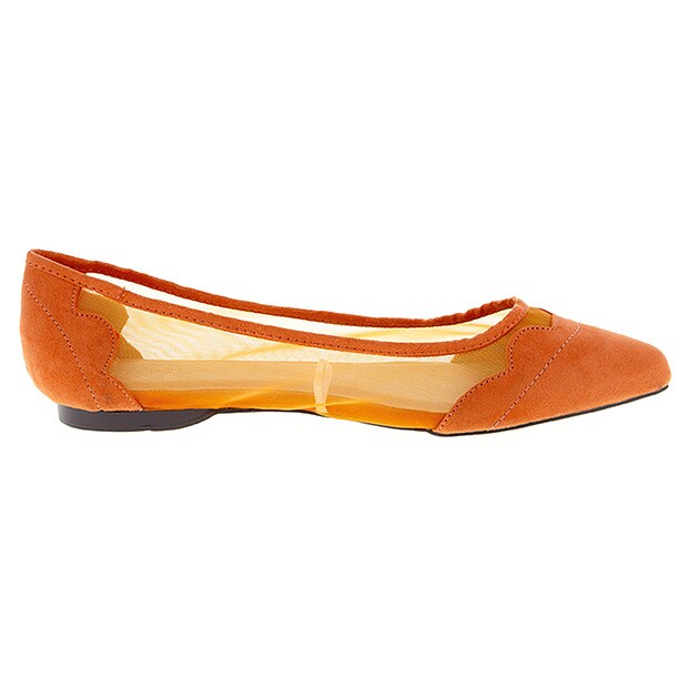 Solomon Mesh Pointed Ballet Flat Orange Target Australia