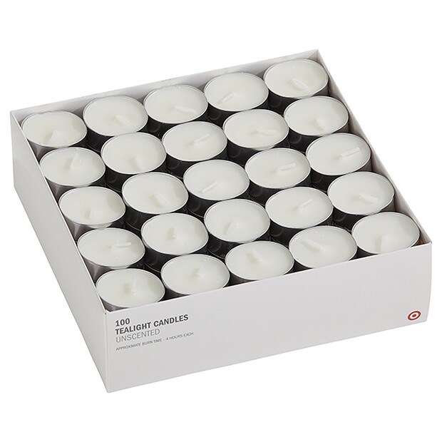 100 Pack Unscented Tealight Candles Target Australia