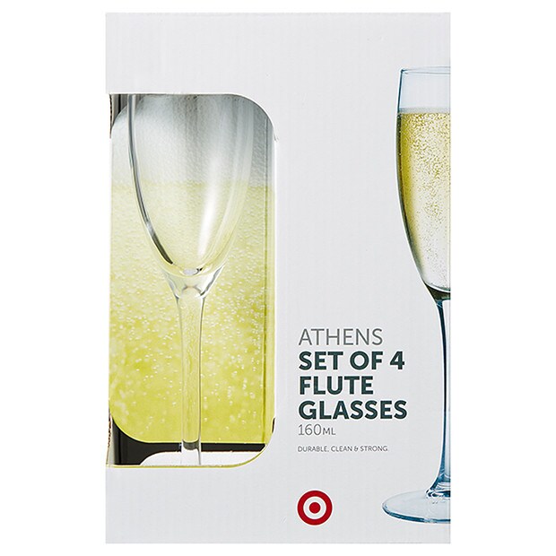 Athens Set of 4 Flute Glasses Target Australia