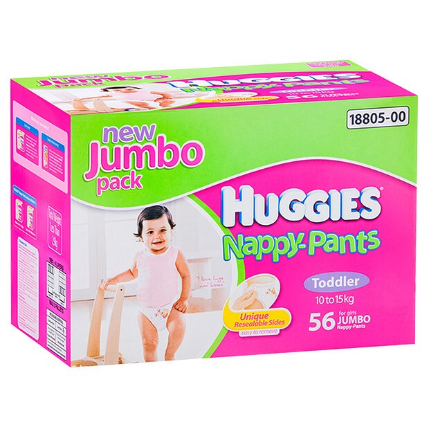 Huggies Nappy Pants Jumbo Toddler Girl 56 Target Australia